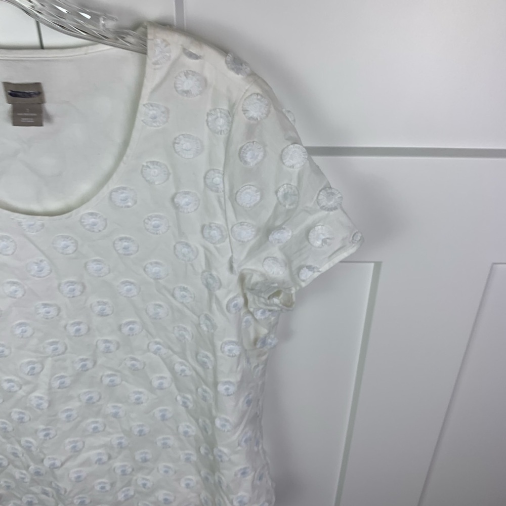 Chicos MEDIUM blouse White Embroidered polka dot western art wear boho romantic - Picture 5 of 5